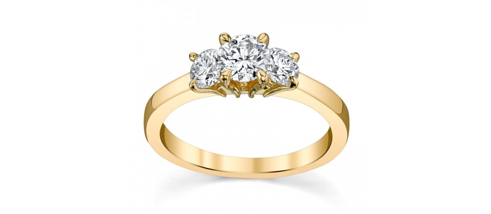 Three stone engagement rings at Rogers Jewelry Co.