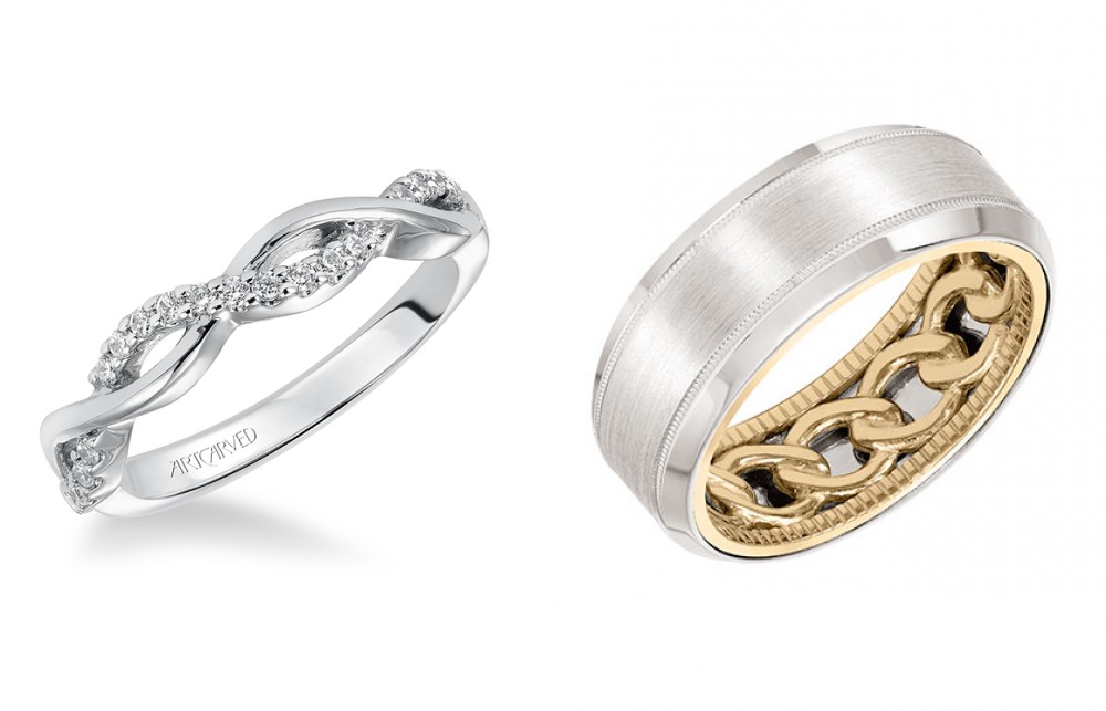 Artcarved men's and women's wedding bands