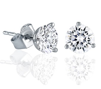 a pair of diamond stud earrings from Fire and Ice.