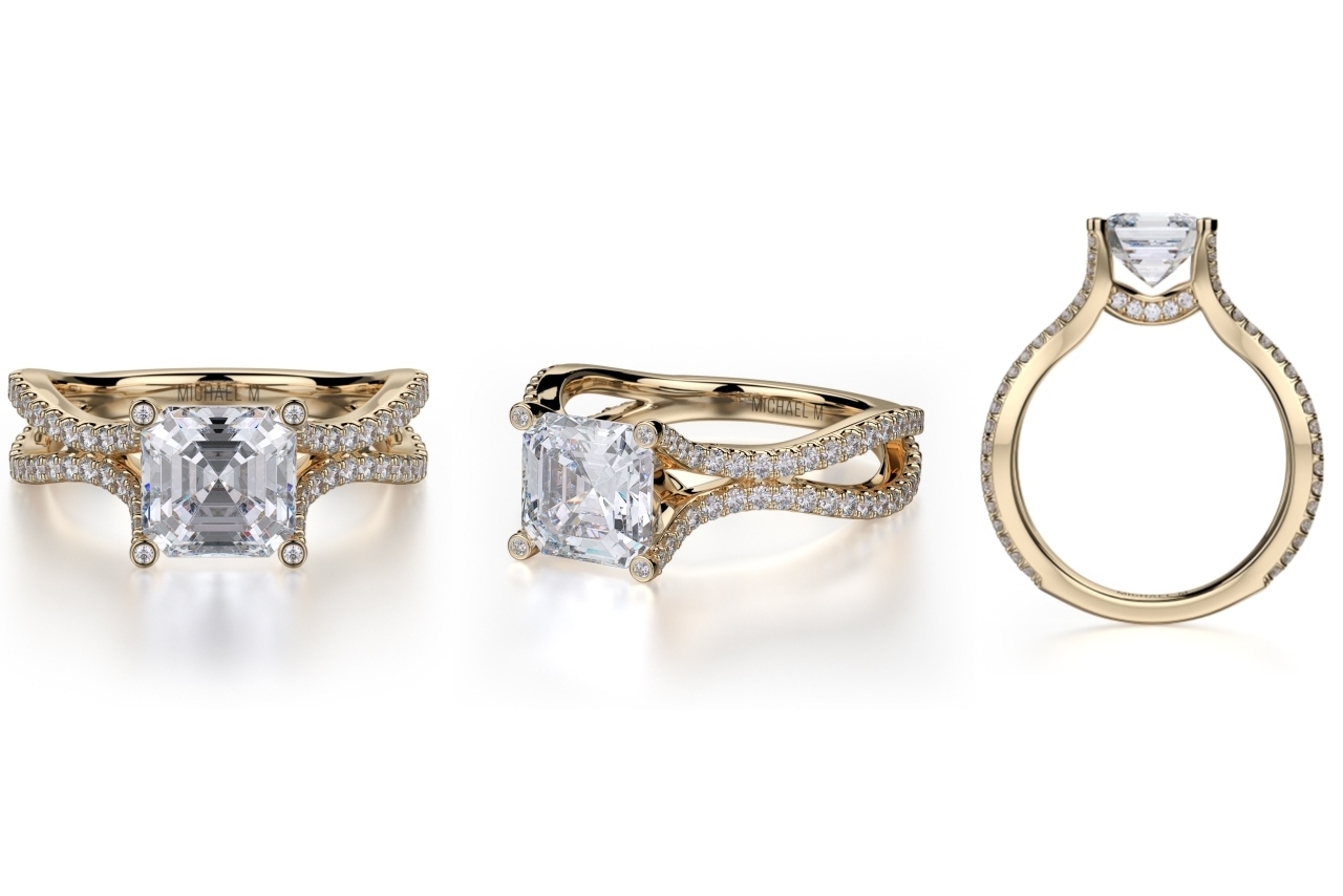 an asscher cut diamond engagement ring by Michael M