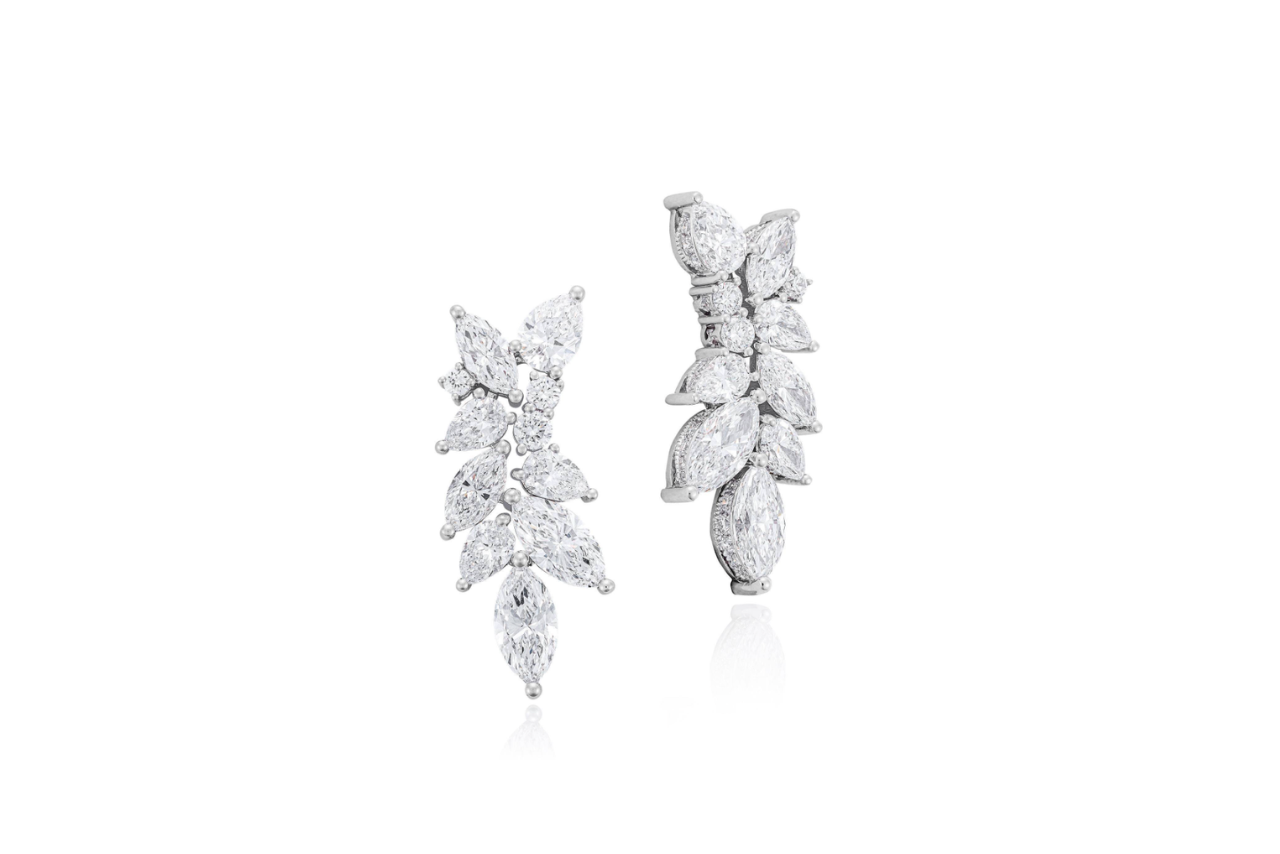 A pair of TACORI mosaic vine drop earrings.