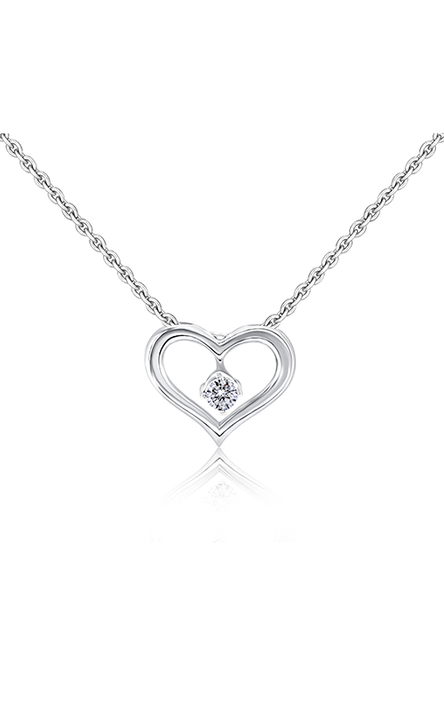 A platinum heart-shaped diamond necklace