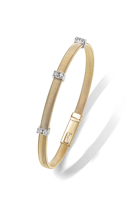 Yellow gold bracelet with round diamonds