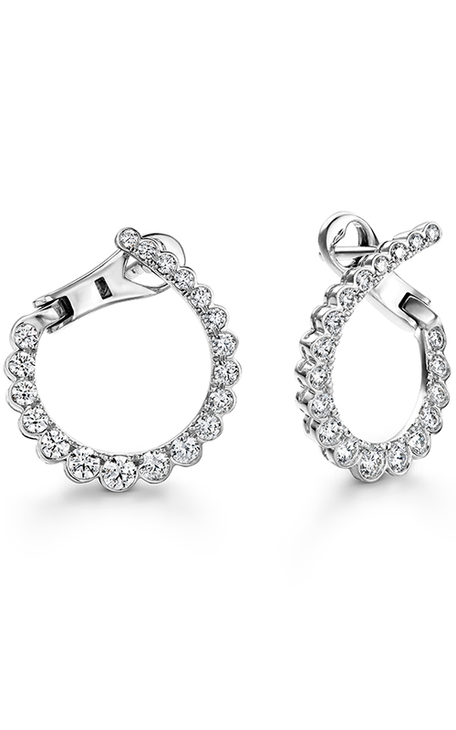 Diamond white gold hoop earrings