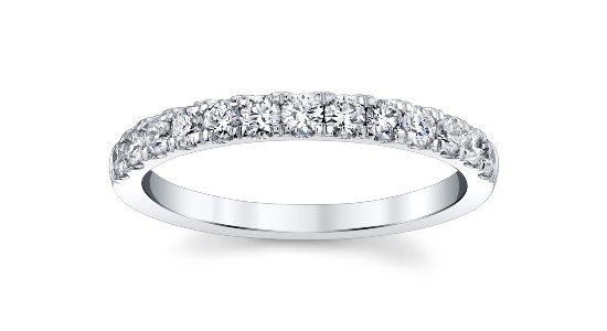 White Gold and Diamond Wedding Band by Rogers Jewelry Co.