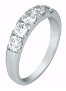 Five-Stone White Gold Wedding Band by Fire and Ice
