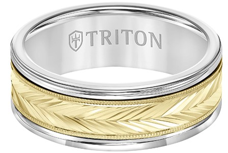 Men’s Carved Wedding Band by Triton