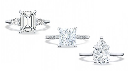 three white gold engagement rings from TACORI’s Simply Tacori