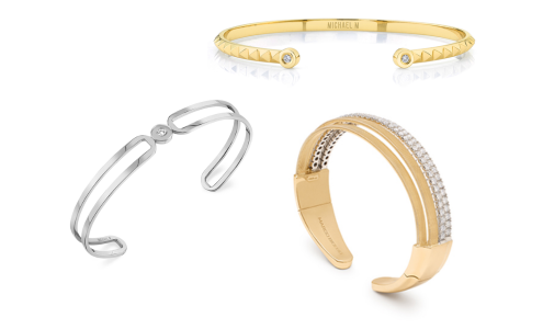 A selection of bangle bracelets from popular designs, each available at Rogers Jewelry Co. A selection of bangle bracelets from popular designs, each available at Rogers Jewelry Co.