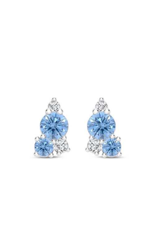 Lab Grown Blue Diamond 1 ctw Round Cluster Earrings 05-LG2110-912